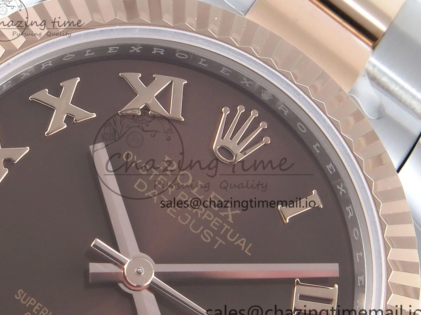 MiroTime 0504 DateJust 31 278271 ARF 1:1 Best Edition 904L Steel Brown Roman Diamonds Dial on SS RG Oyster Bracelet ETA SmartChoice 520
